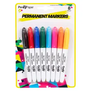 Bút Lông Nhiều Màu, Pen2Paper, Coloured Permanent Markers, 8 Cây - UNCLE BILLS