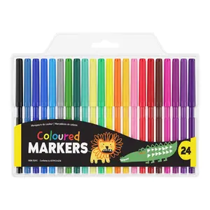 Bút Lông Vẽ & Tô Màu, Non-Toxic Coloured Markers, 24 Cây - UNCLE BILLS