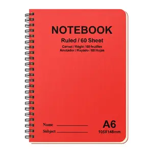 Sổ Tay Gáy Lò Xo Bìa Nhựa A6, Spiral Notebook Ruled, 60 Tờ (105 x 148mm) - UNCLE BILLS
