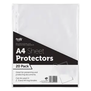 Bìa Lỗ A4, Pen2Paper, A4 Sheet Protectors, 20 Tờ - UNCLE BILLS