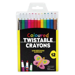 Bút Sáp Màu Có Đồ Vặn, Coloured Twistable Crayons, 12 Cây - UNCLE BILLS