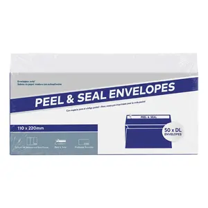 Bìa Thư Bóc Dán, Peel & Seal DL Envelopes, 50 Cái (110 x 220mm) - UNCLE BILLS