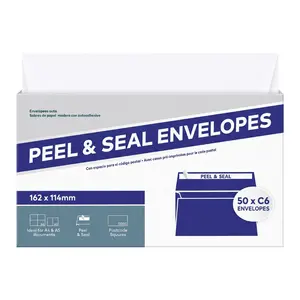 Bìa Thư Bóc Dán, Peel & Seal Envelopes C6, 50 Cái (162 x 114mm) - UNCLE BILLS