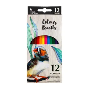Bút Chì Màu, Non-Toxic Colour Pencils, 12 Cây - UNCLE BILLS