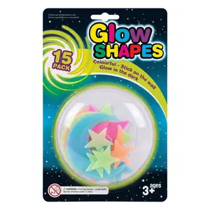 Hình Dán Tường Dạ Quang (Nhiều Mẫu), Glow in The Dark Colourful Shapes, 15 Miếng - UNCLE BILLS