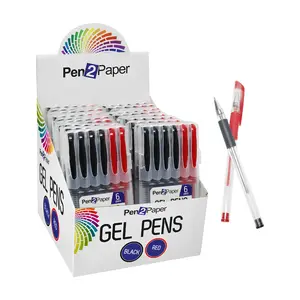 Bút Mực Nước Đen & Đỏ, Pen2Paper, Red & Black Gel Pens, 6 Cây - UNCLE BILLS