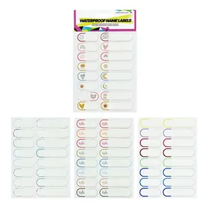 Nhãn Tên Dán Hồ Sơ Chống Thấm Nước, Sticky Waterproof Name Labels, 2 Size, 64 Tờ - UNCLE BILLS