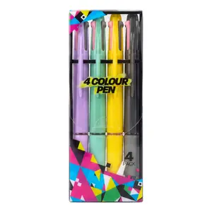 Bút Bi 4 Màu (Nhiều Mẫu), Pen2Paper, 4-Colour Ball Point Pen, 4 Cây - UNCLE BILLS