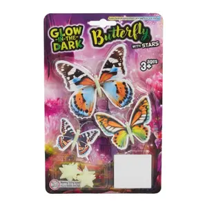 Hình Dán Bướm Phát Sáng Trong Bóng Tối Đính Sao (Nhiều Mẫu), Glow in The Dark Butterfly with Stars, 15 Miếng - UNCLE BILLS