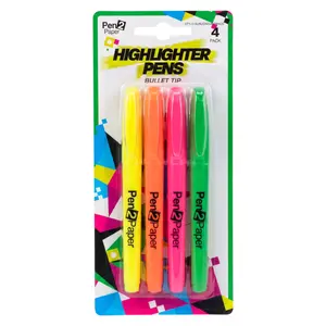 Bút Dạ Quang Mảnh, Pen2Paper, Slim Highlighter Pens Bullet Tip, 4 Cây - UNCLE BILLS