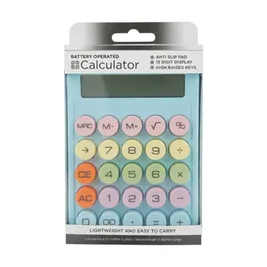 Máy Tính Cầm Tay 12 Số, Battery Operated Calculator, 12 Digit Display with Colourful Keys - UNCLE BILLS