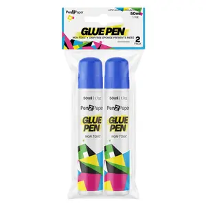 Bút Keo Trong Suốt, Pen2Paper, Clear Glue Pen, 2 Ống, 3.4 oz (100ml) - UNCLE BILLS