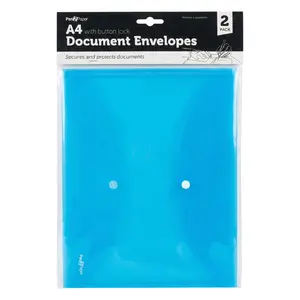 Bìa Nút Hồ Sơ A4, Pen2Paper, A4 Document Envelopes with Button Lock, 2 Cái - UNCLE BILLS