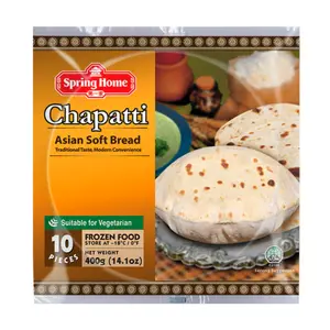 Bánh Chapati, Chapatti, Asian Soft Bread, 10 Miếng, 14.1 oz (400g) - SPRING HOME