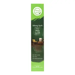 Nhang Sạch Trầm Hương Phòng Máy Lạnh Tăm Mộc, Incense Sticks for Air-conditioned Rooms, 55 Cây, 30cm (60g) - NHANG XANH