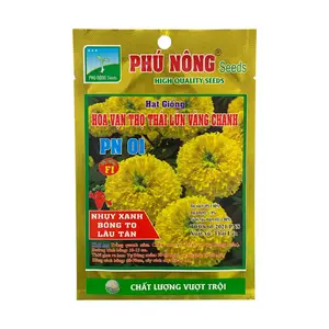 Hạt Giống Hoa Vạn Thọ Thái Lùn Vàng Chanh PN 01, Dwarf Thai Lemon Drop Marigold Flower Seeds (40mg) - PHU NONG SEEDS