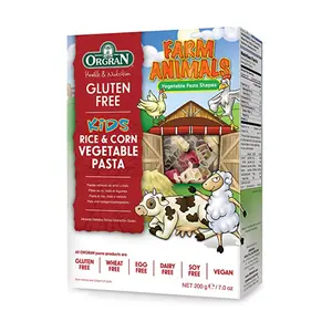 Nui Rau Củ Hình Nông Trại, Farm Animals, Kids Rice & Corn Vegetable Pasta, Gluten Free, 7 oz (200g) - ORGRAN