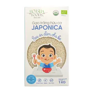 Gạo Trắng Japonica Hữu Cơ, Organic White Japonica Rice (1kg) - HOA SUA FOODS