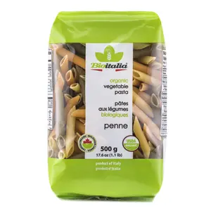 Nui Ống Rau Củ Hữu Cơ, Organic Vegetable Pasta, Penne, 17.6 oz (500g) - BIOITALIA