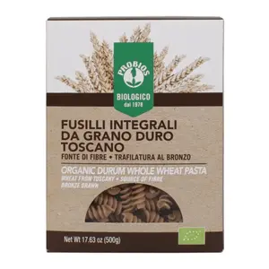 Nui Hình Nơ Hữu Cơ, Organic Durum Whole Wheat Pasta, Farfalle Integrali, 17.63 oz (500g) - PROBIOS
