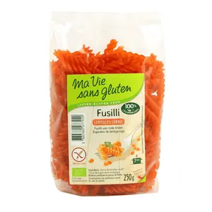 Nui Xoắn Hữu Cơ Từ Đậu Lăng Đỏ, Organic Lentilles Corail Fusilli, Gluten Free (250g) - MA VIE SANS GLUTEN