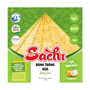 Bánh Tráng Dừa Nướng Giòn, Toasted Coconut Tapioca Cracker, 2.47 oz (70g) - SACHI