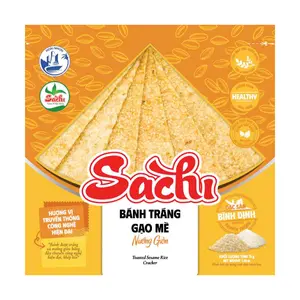 Bánh Tráng Gạo Mè Nướng Giòn, Toasted Sesame Rice Cracker, 2.65 oz (75g) - SACHI