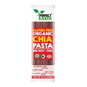 Bún Gạo Lứt Đỏ & Hạt Chia Hữu Cơ, Gluten Free Organic Chia Pasta, Red Rice & Chia (225g) - PERFECT EARTH