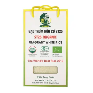 Gạo Trắng Hữu Cơ ST25 Chính Hiệu Ông Cua, Organic White Long Grain ST25 Rice (2kg) - GAO ONG CUA