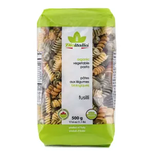 Nui Xoắn Rau Củ Hữu Cơ, Organic Vegetable Pasta, Fusilli, 17.6 oz (500g) - BIOITALIA