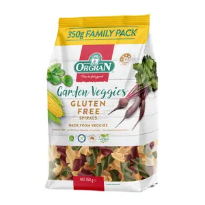 Nui Xoắn Rau Củ Quả, Garden Veggies, Gluten Free Spirals (350g) - ORGRAN