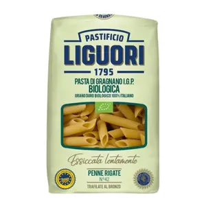 Nui Ống Hữu Cơ, Pasta di Gragnano I.G.P. Biologica, Penne Rigate No. 42 (500g) - PASTIFICIO LIGUORI