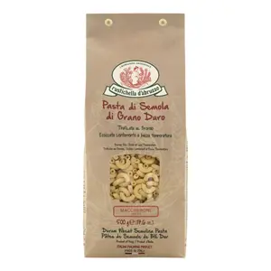 Nui Macaroni, Durum Wheat Semolina Pasta, Maccheroni, 17.6 oz (500g) - RUSTICHELLA D'ABRUZZO