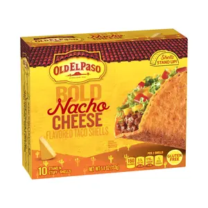 Vỏ bánh Taco Vị Phô Mai, Bold Nacho Cheese Flavored Taco Shells, 10 Cái, 5.4 oz (153g) - OLD EL PASO