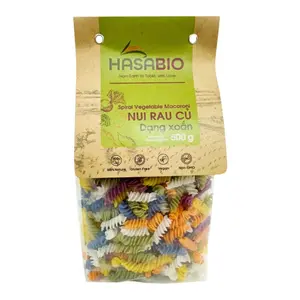 Nui Rau Củ Dạng Xoắn, Spiral Vegetable Macaroni, Gluten Free (500g) - HASABIO