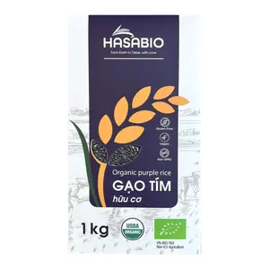 Gạo Tím Hữu Cơ, Organic Purple Rice (1kg) - HASABIO