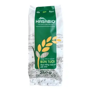 Bún Tươi Gạo Trắng Hữu Cơ Sấy Khô, Organic White Rice Vermicelli (250g) - HASABIO