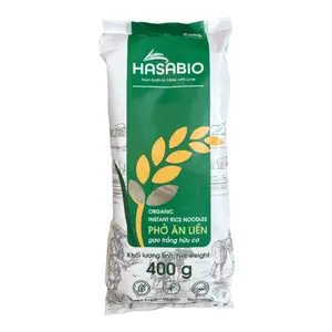Phở Ăn Liền Gạo Trắng Hữu Cơ, Organic Instant Rice Noodles (400g) - HASABIO