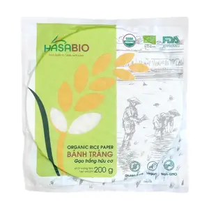 Bánh Tráng Gạo Trắng Hữu Cơ, Organic White Rice Paper, 22cm (200g) - HASABIO