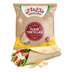 Vỏ Bánh Tortilla Nguyên Cám, Flour Tortillas, Whole Wheat, Size 20cm, 10 Cái (450g) - MAMA MEXICANA