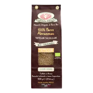 Hạt Couscous Hữu Cơ, 100% Farro Abruzzese Triticum Dicoccum, Organic Couscous, 17.6 oz (500g) - RUSTICHELLA D'ABRUZZO