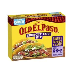 Bộ Sản Phẩm Làm Taco Vị Cay, Crunchy Taco Kit, Paprika & Chili, 12 Tacos (287g) - OLD EL PASO