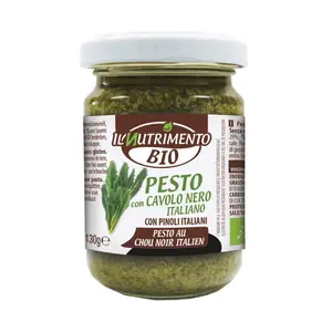 Sốt Húng Quế Cải Xoăn Hữu Cơ, Pesto con Cavolo Nero Italiano, Pesto with Kale (130g) - IL NUTRIMENTO