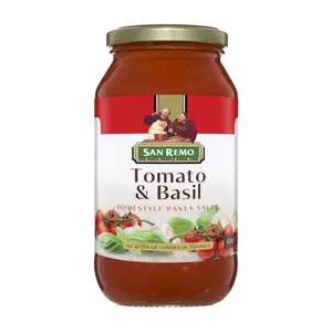 Sốt Mì Ý Cà Chua & Rau Quế, Homestyle Pasta Sauce, Tomato & Basil (500g) - SAN REMO