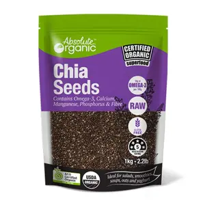 Hạt Chia, Raw Chia Seeds, 2.2 lb (1kg) - ABSOLUTE ORGANIC