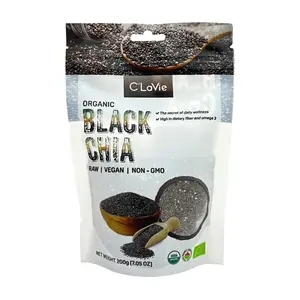 Hạt Chia Đen Hữu Cơ, Organic Black Chia, 7.05 oz (200g) - C'LAVIE