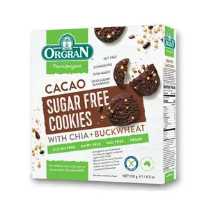 Bánh Quy Kiều Mạch Hạt Chia Socola Không Đường, Sugar Free Cookies, Cacao with Chia & Buckwheat, 4.5 oz (130g) - ORGRAN