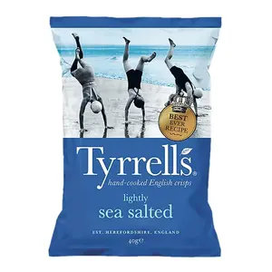 Khoai Tây Chiên Vị Muối Biển, Hand-Cooked Crisps, Lightly Sea Salted (40g) - TYRRELLS