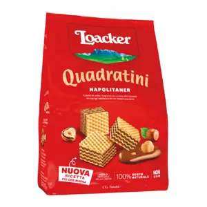 Bánh Xốp Hạt Phỉ, Quadratini, Napolitaner, Crispy Wafer Cubes with Hazelnut Cream Filling, 8.82 oz (250g) - LOACKER