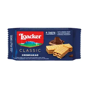 Bánh Xốp Socola, Cremkakao, Crispy Wafers with Cocoa & Chocolate Cream Filling, 1.59 oz (45g) - LOACKER